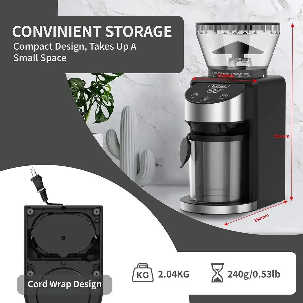 Gevi Coffee Grinder Electric,Coffee Bean Grinder with 35 Grind 120V/200W, Black